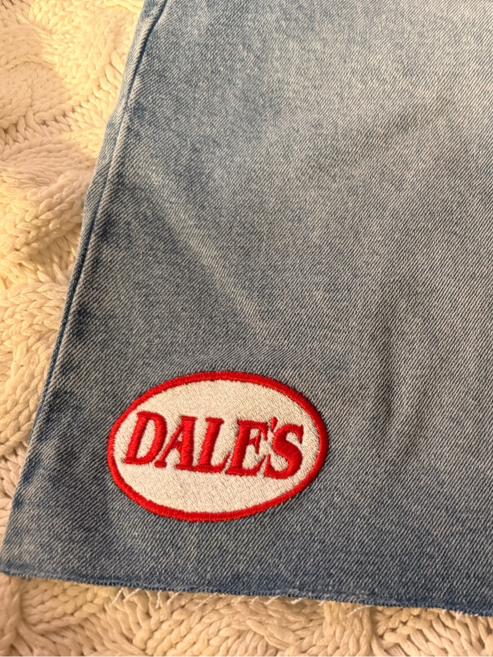 Men's or Women’s Light Blue Jean Shorts with Logo Patch